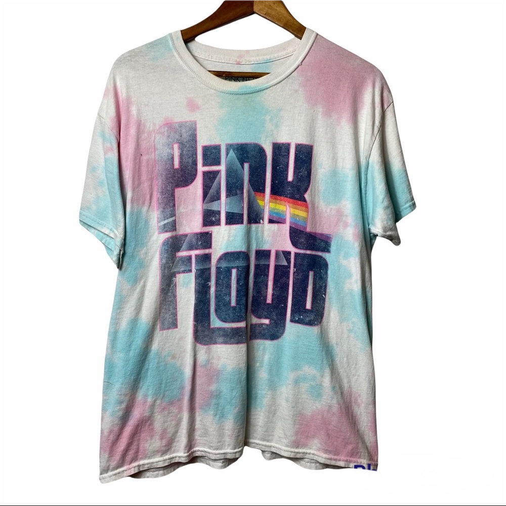 Pink Floyd blue pink tie dye graphic T-shirt